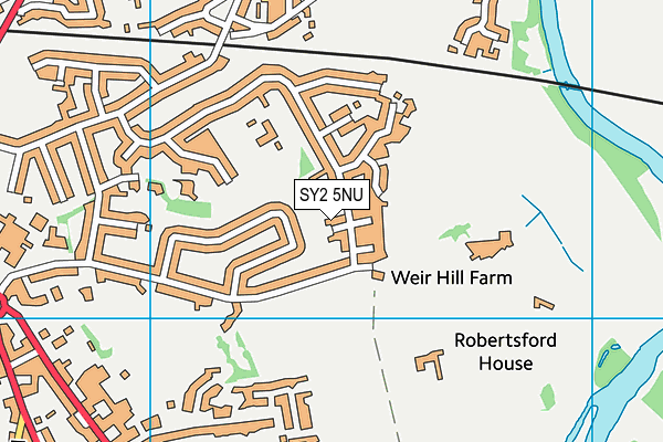 SY2 5NU map - OS VectorMap District (Ordnance Survey)