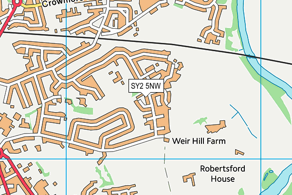 SY2 5NW map - OS VectorMap District (Ordnance Survey)
