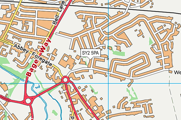 SY2 5PA map - OS VectorMap District (Ordnance Survey)