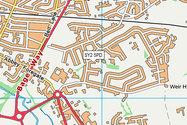 SY2 5PD map - OS VectorMap District (Ordnance Survey)