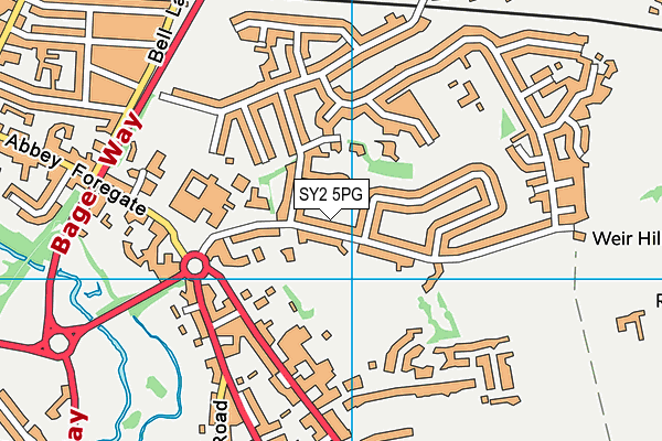 SY2 5PG map - OS VectorMap District (Ordnance Survey)