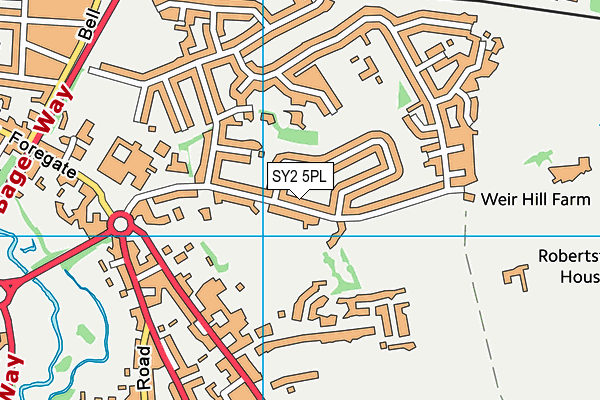 SY2 5PL map - OS VectorMap District (Ordnance Survey)
