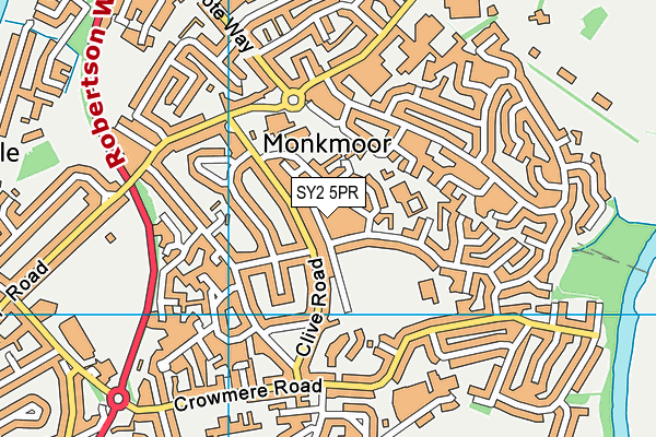 SY2 5PR map - OS VectorMap District (Ordnance Survey)