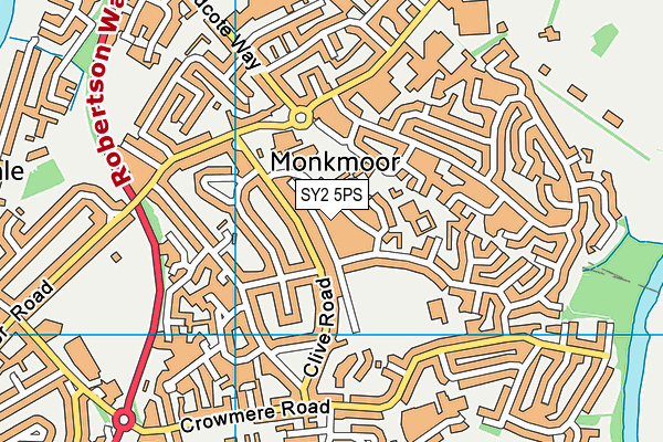 SY2 5PS map - OS VectorMap District (Ordnance Survey)