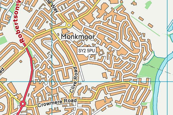 SY2 5PU map - OS VectorMap District (Ordnance Survey)