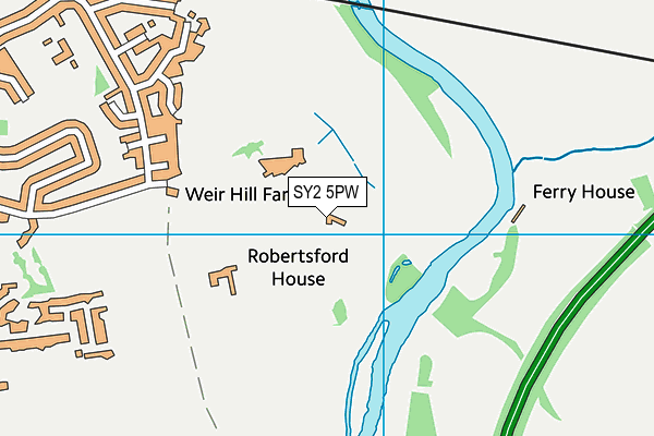 SY2 5PW map - OS VectorMap District (Ordnance Survey)