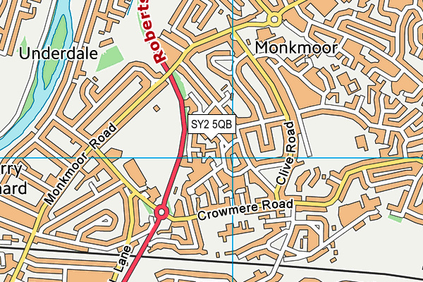 SY2 5QB map - OS VectorMap District (Ordnance Survey)