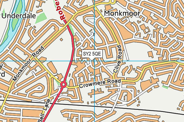 SY2 5QE map - OS VectorMap District (Ordnance Survey)