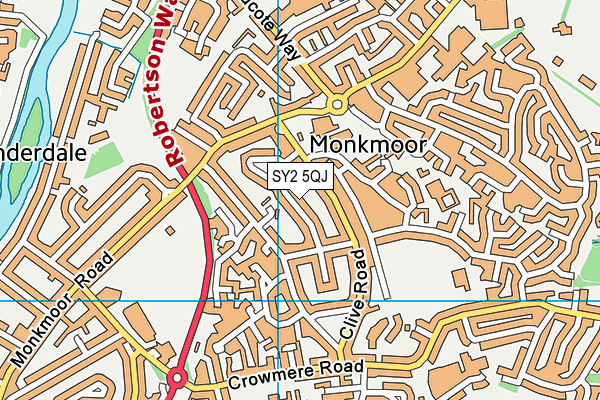 SY2 5QJ map - OS VectorMap District (Ordnance Survey)