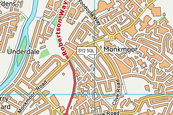 SY2 5QL map - OS VectorMap District (Ordnance Survey)