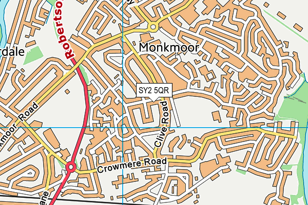 SY2 5QR map - OS VectorMap District (Ordnance Survey)
