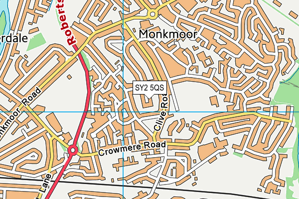 SY2 5QS map - OS VectorMap District (Ordnance Survey)