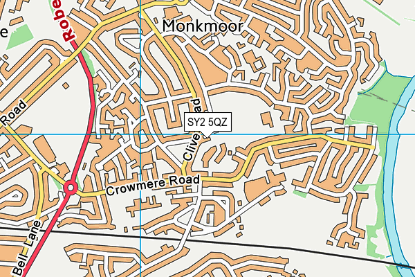 SY2 5QZ map - OS VectorMap District (Ordnance Survey)