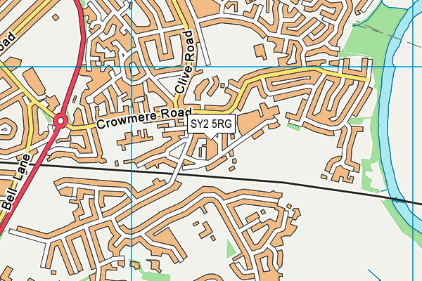 SY2 5RG map - OS VectorMap District (Ordnance Survey)
