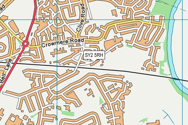 SY2 5RH map - OS VectorMap District (Ordnance Survey)