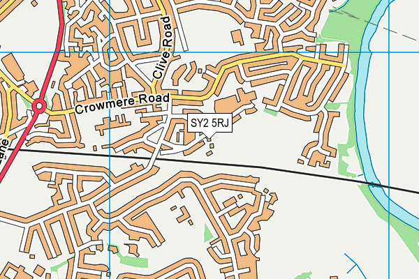 SY2 5RJ map - OS VectorMap District (Ordnance Survey)