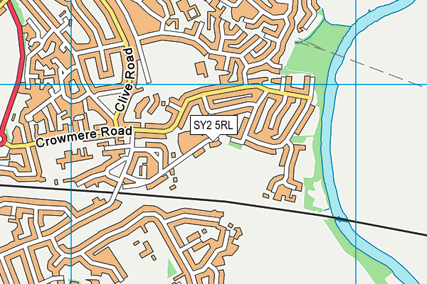 SY2 5RL map - OS VectorMap District (Ordnance Survey)