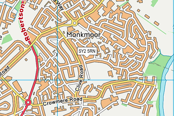 SY2 5RN map - OS VectorMap District (Ordnance Survey)