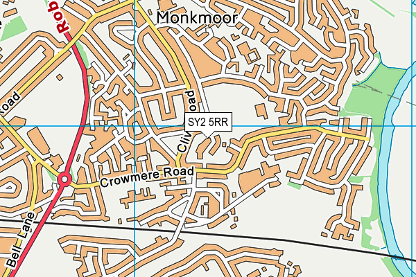 SY2 5RR map - OS VectorMap District (Ordnance Survey)