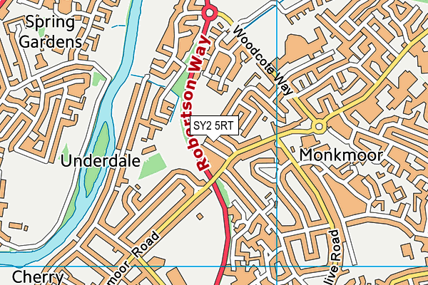 SY2 5RT map - OS VectorMap District (Ordnance Survey)