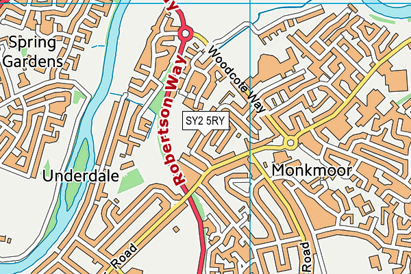 SY2 5RY map - OS VectorMap District (Ordnance Survey)