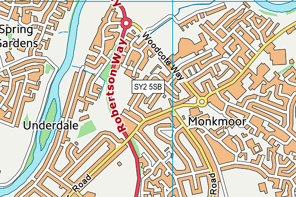 SY2 5SB map - OS VectorMap District (Ordnance Survey)