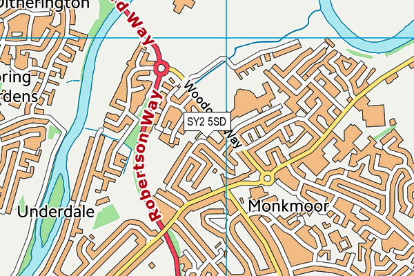 SY2 5SD map - OS VectorMap District (Ordnance Survey)