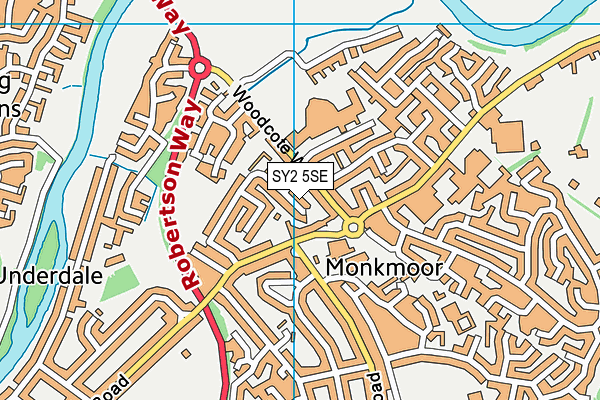 SY2 5SE map - OS VectorMap District (Ordnance Survey)