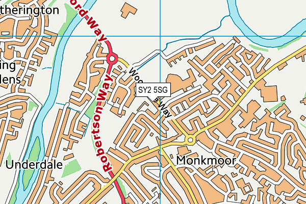 SY2 5SG map - OS VectorMap District (Ordnance Survey)