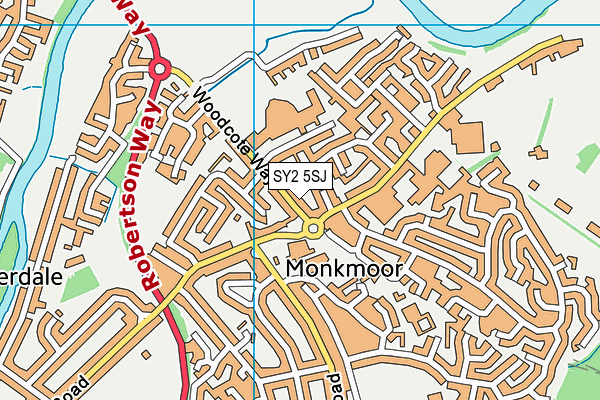 SY2 5SJ map - OS VectorMap District (Ordnance Survey)