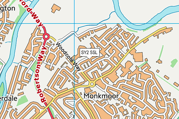 SY2 5SL map - OS VectorMap District (Ordnance Survey)
