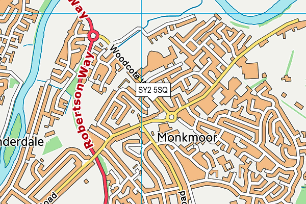 SY2 5SQ map - OS VectorMap District (Ordnance Survey)