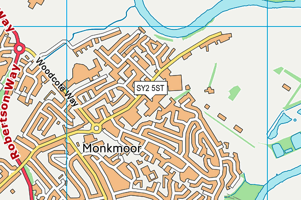 SY2 5ST map - OS VectorMap District (Ordnance Survey)