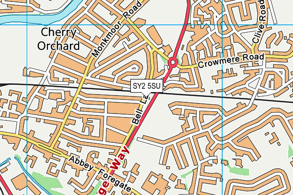 SY2 5SU map - OS VectorMap District (Ordnance Survey)