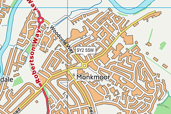 SY2 5SW map - OS VectorMap District (Ordnance Survey)