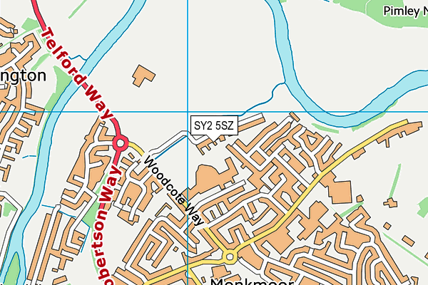 SY2 5SZ map - OS VectorMap District (Ordnance Survey)