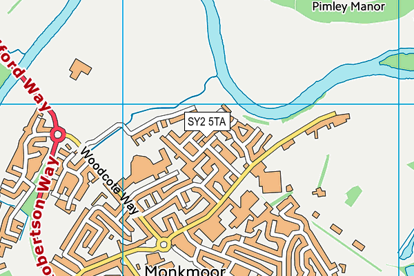 SY2 5TA map - OS VectorMap District (Ordnance Survey)