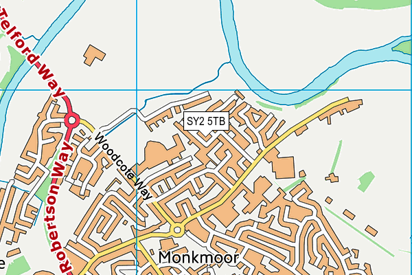 SY2 5TB map - OS VectorMap District (Ordnance Survey)