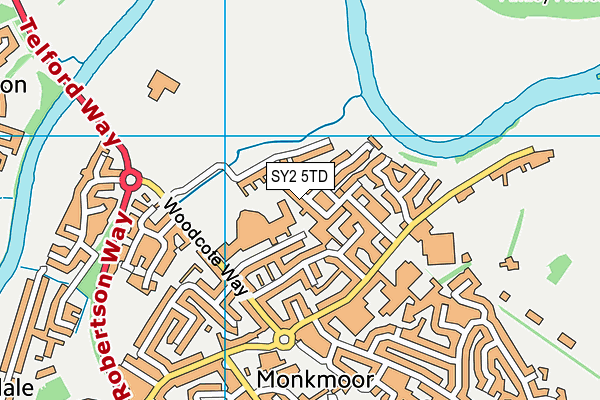 SY2 5TD map - OS VectorMap District (Ordnance Survey)