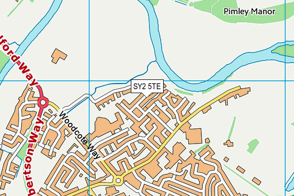 SY2 5TE map - OS VectorMap District (Ordnance Survey)