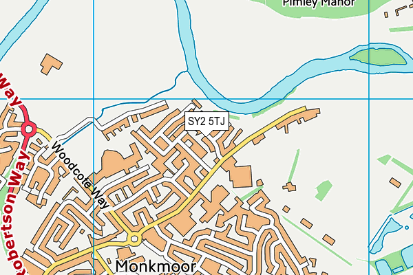 SY2 5TJ map - OS VectorMap District (Ordnance Survey)