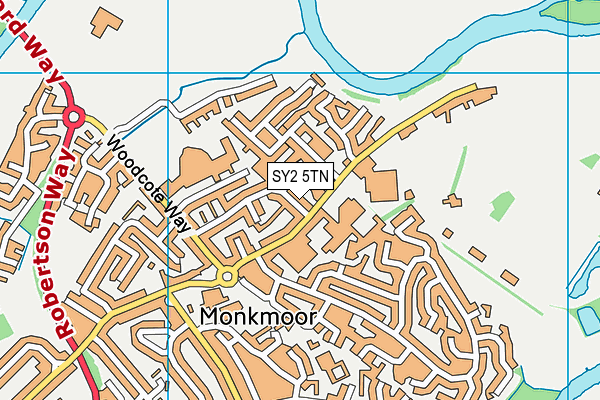 SY2 5TN map - OS VectorMap District (Ordnance Survey)