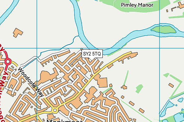 SY2 5TQ map - OS VectorMap District (Ordnance Survey)