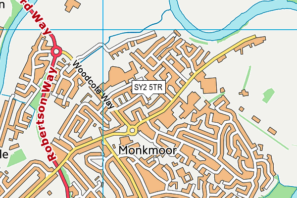 SY2 5TR map - OS VectorMap District (Ordnance Survey)
