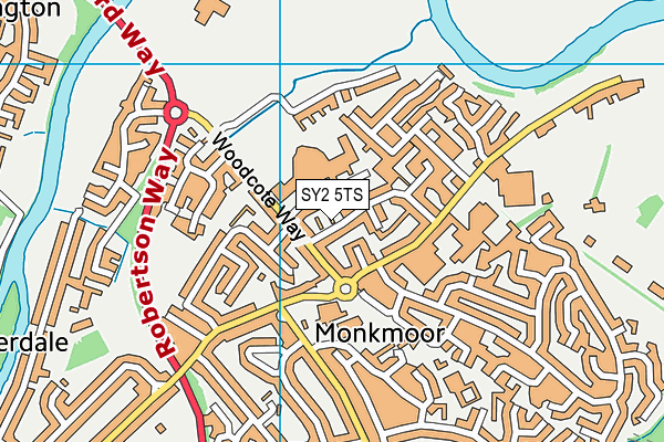 SY2 5TS map - OS VectorMap District (Ordnance Survey)