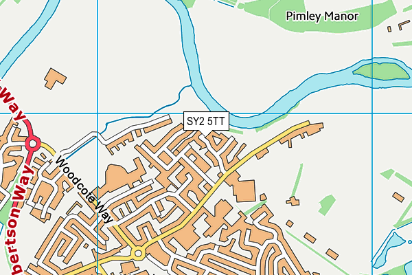 SY2 5TT map - OS VectorMap District (Ordnance Survey)