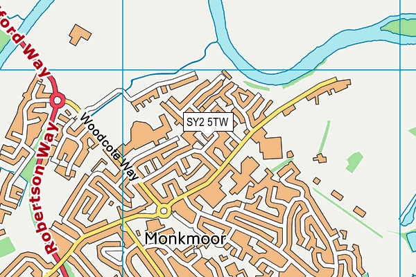 SY2 5TW map - OS VectorMap District (Ordnance Survey)