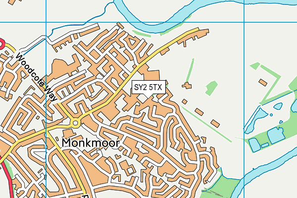 SY2 5TX map - OS VectorMap District (Ordnance Survey)