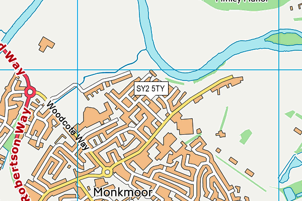 SY2 5TY map - OS VectorMap District (Ordnance Survey)