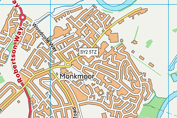 SY2 5TZ map - OS VectorMap District (Ordnance Survey)